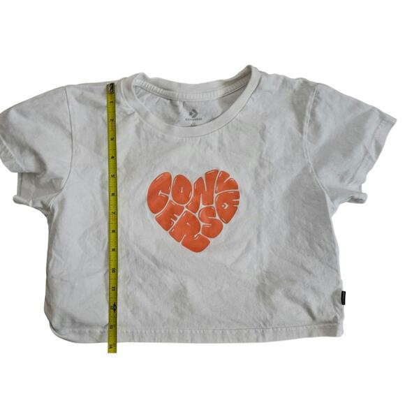 Converse Girls Cropped Graphic Love T-Shirt Size Large - Picture 5 of 5